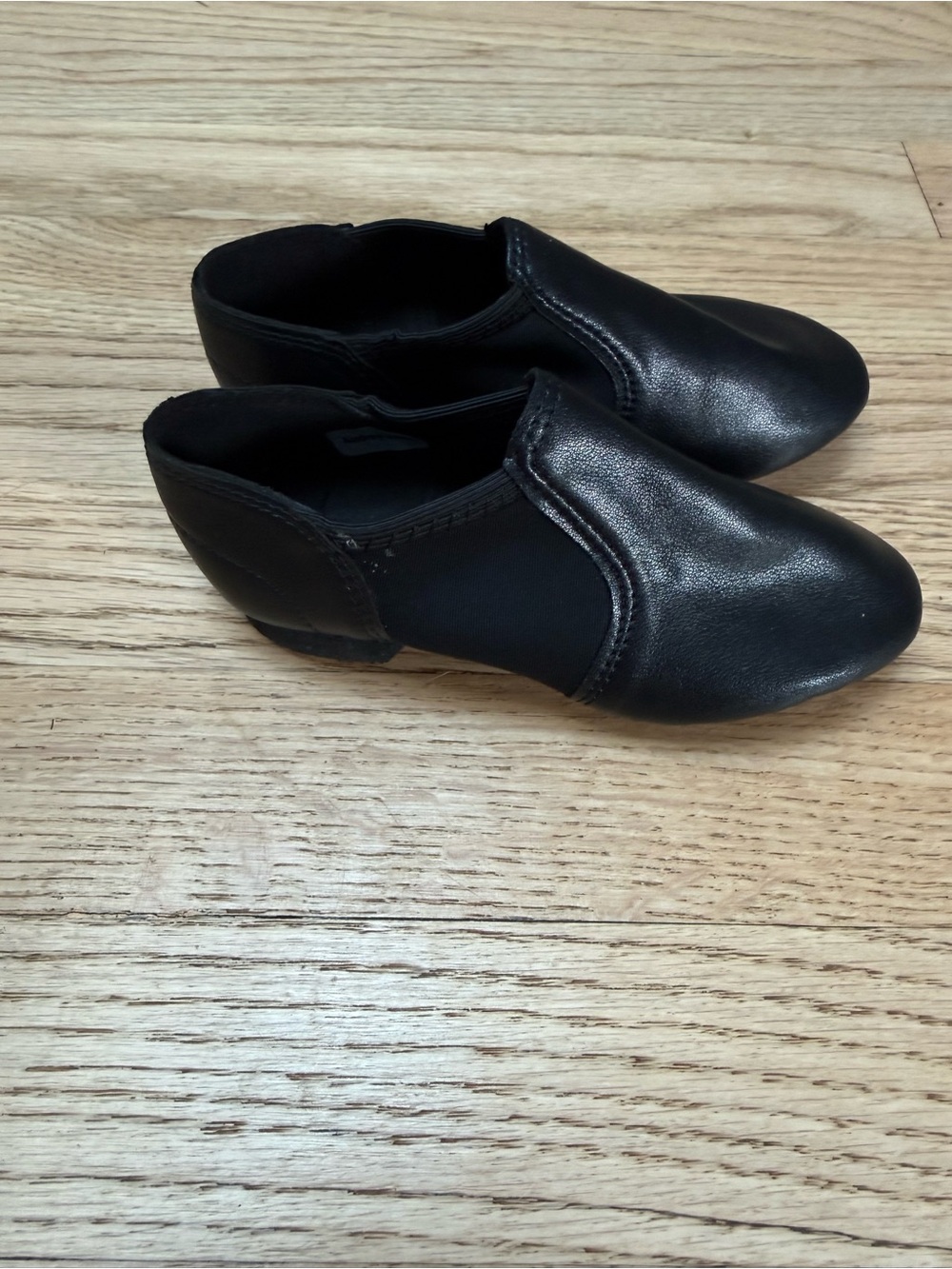 Kids Black Slip-On Dance Shoes